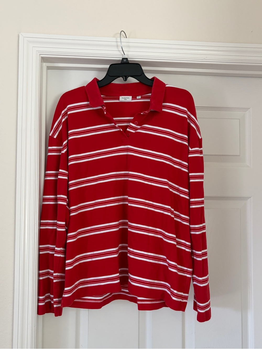 Aritzia Babaton Interlock Red and White Striped Polo